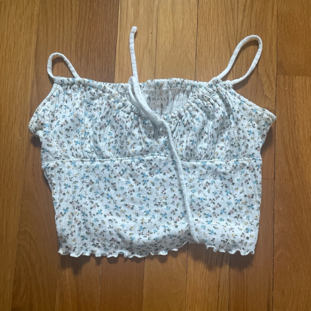Aeropostale Floral Spaghetti Strap Crop Top